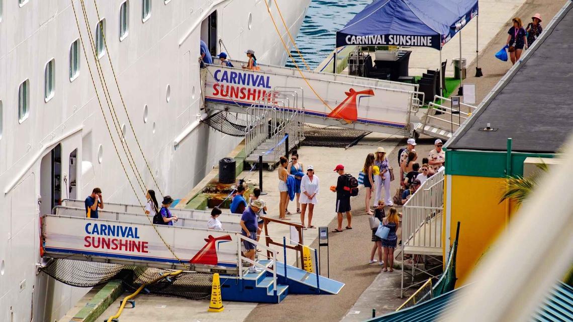  Carnival allows passengers to bring wagons to use in port, but they have to be collapsed and carried on and off the ship. 
