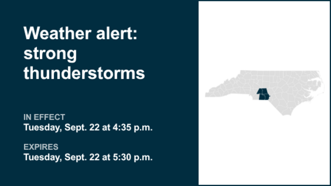 UPDATE: Thunderstorms with penny-sized hail in Anson and Richmond counties Tuesday 