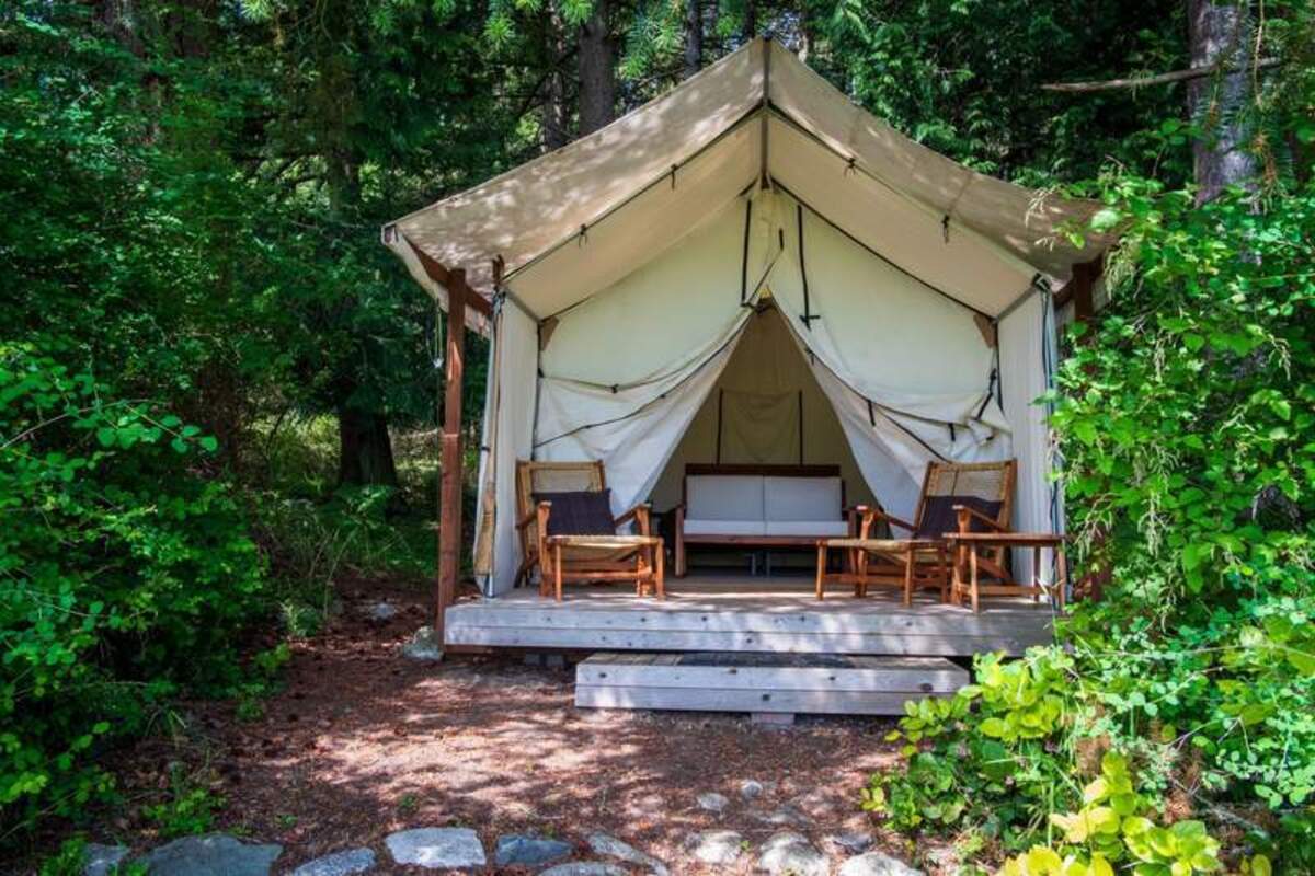  Lopez Farm Cottages glamping tent. Photo credit: June Russell-Chamberlin 