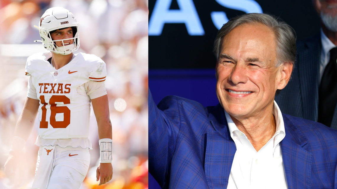 Gov. Abbott bets beer, BBQ on Texas football victory over Oklahoma 
