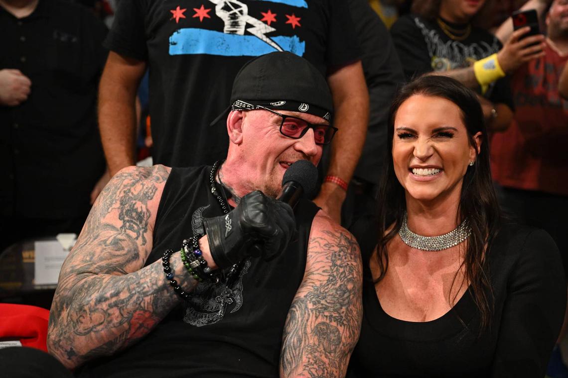 The Undertaker informs Stephanie McMahon of her induction at Wrestlepalooza in September.Getty Images