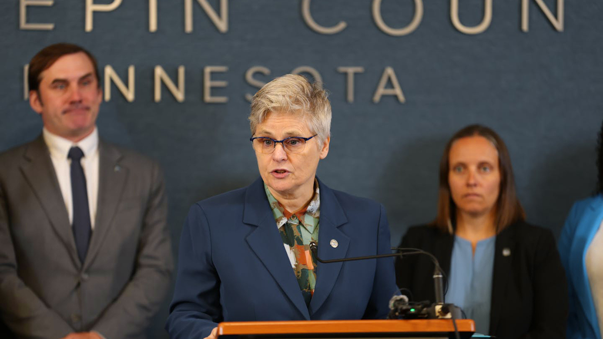 Hennepin County Attorney Mary Moriarty addresses the media during a news conference at the Hennepin County Government Center in Minneapolis. (Elizabeth Flores/The Minnesota Star Tribune/TNS)