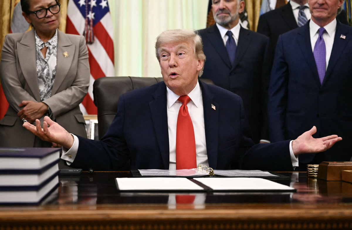  President Donald Trump speaks before signing a proclamation in the Oval Office of the White House on June 11, 2026. 