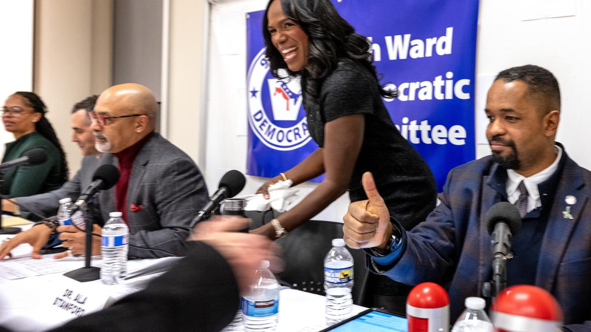 Candidates, from left, State Rep. Morgan Cephas, physician David Oxman, state Rep. Chris Rabb, physician Ala Stanford and state Sen. Sharif Street appear at a forum hosted by the 9th Ward Democratic Committee in Mount Airy, Pennsylvania, on Dec. 4, 2025. Months before the Democratic primary, they are among a crowded field vying to represent Philadelphia's 3rd Congressional District, which encompasses about half of the city. The top three fundraisers are Rabb, Stanford and Street. (Tom Gralish/The Philadelphia Inquirer/TNS)