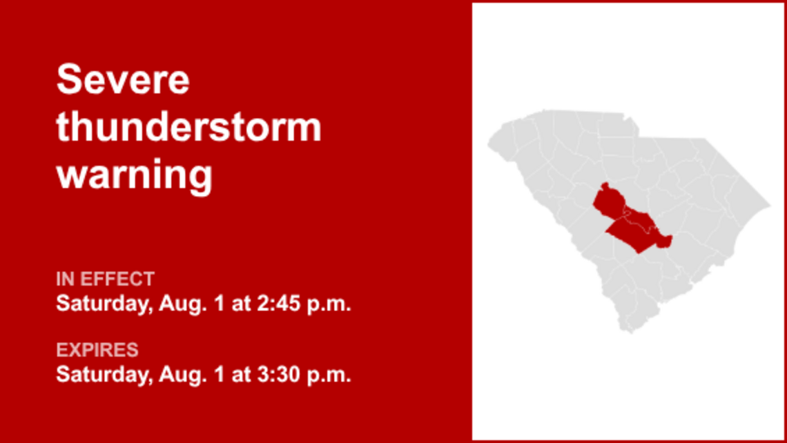 UPDATE: Thunderstorms with damaging winds in Calhoun and Orangeburg counties Saturday 