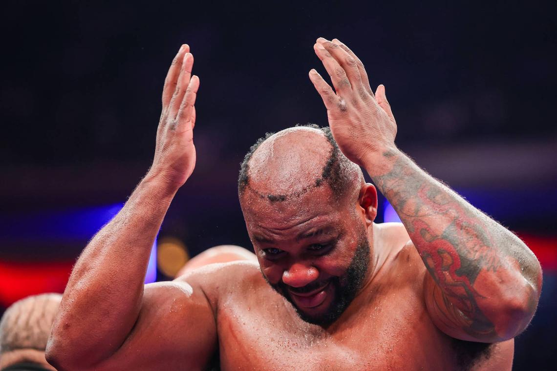  Jarrell Miller went viral earlier this year after he got his toupee knocked off during a bout. 