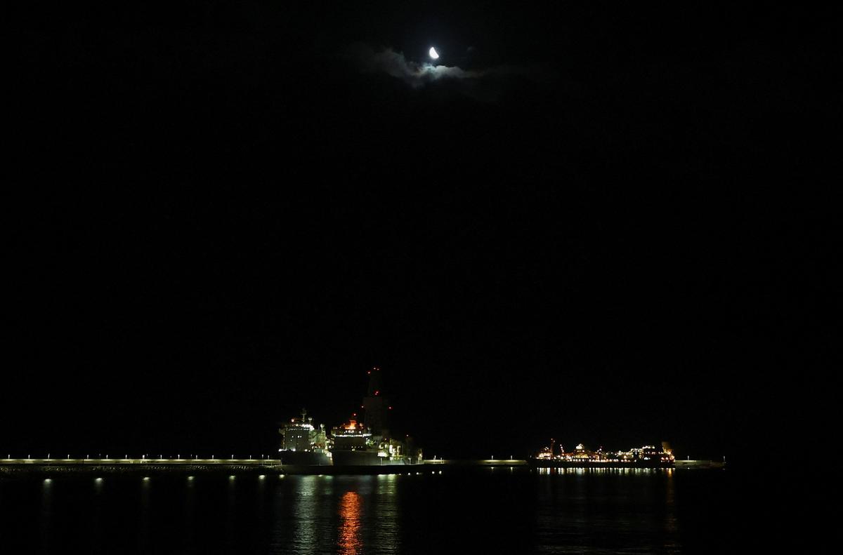 The port of Granadilla de Abona, where the cruise ship MV Hondius is expected to arrive, after being affected by a hantavirus outbreak, in Tenerife, Spain, May 10, 2026. REUTERS/Pedro Nunes