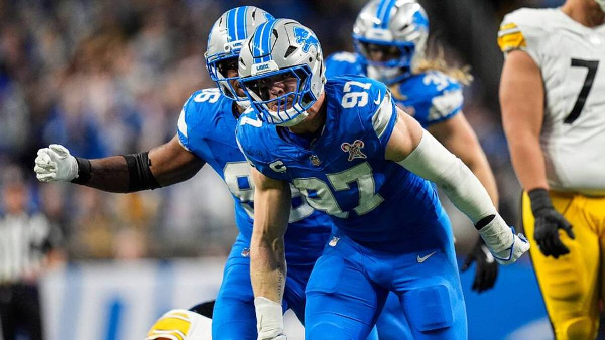  Detroit defensive end Aidan Hutchinson (97) delivered a huge 2025 season to the Lions and IDP managers | Junfu Han / USA TODAY NETWORK via Imagn Images 