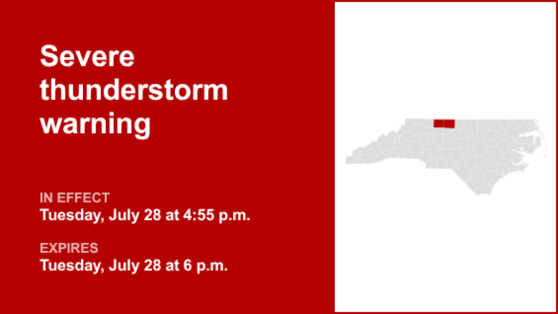 UPDATE: Thunderstorms with quarter-sized hail in Caswell County 