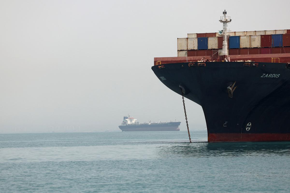 Vessels in the Strait of Hormuz, Iran, May 22, 2026. Majid Asgaripour/WANA (West Asia News Agency) via REUTERS