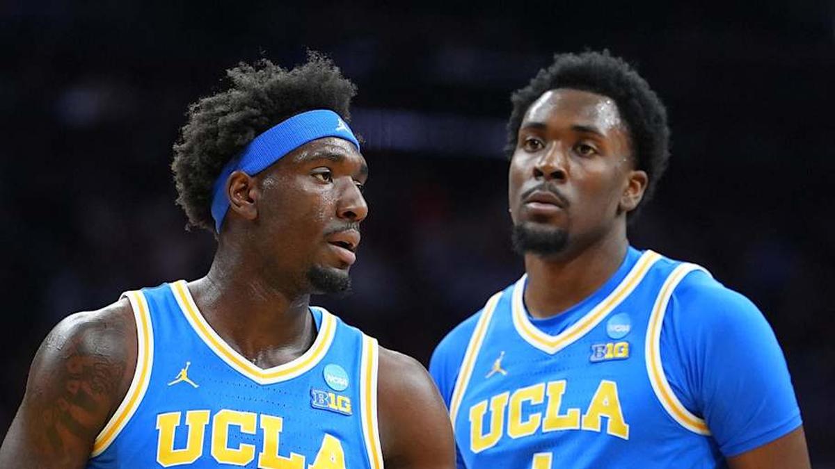  Mar 22, 2026; Philadelphia, PA, USA; UCLA Bruins forward Eric Dailey Jr. (3) reacts against the UConn Huskies in the first half during a second round game of the men's 2026 NCAA Tournament at Xfinity Mobile Arena. Mandatory Credit: Kyle Ross-Imagn Images | Kyle Ross-Imagn Images 