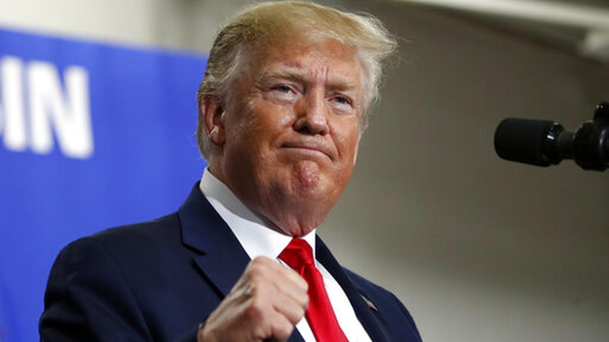 El presidente Donald Trump habla en Derco Aerospace Inc., una subsidiaria de Lockheed Martin, el viernes 12 de julio de 2019, en Milwaukee.