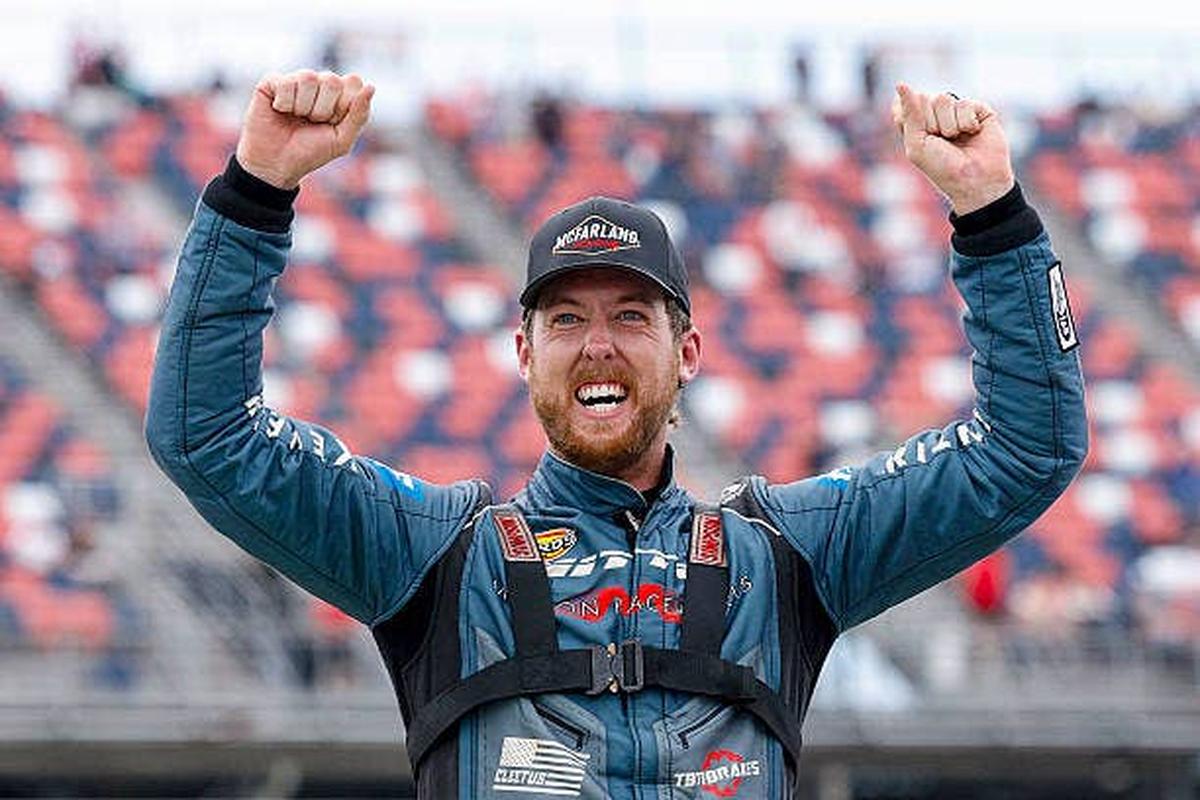  Cleetus McFarland is excited at Talladega Superspeedway. (Photo by Sean Gardner/Getty Images) Cleetus McFarland is excited at Talladega Superspeedway