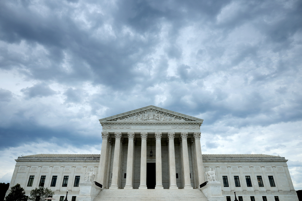  Rain clouds roll over the U.S. Supreme Court building on June 18, 2026, in Washington, D.C. 
