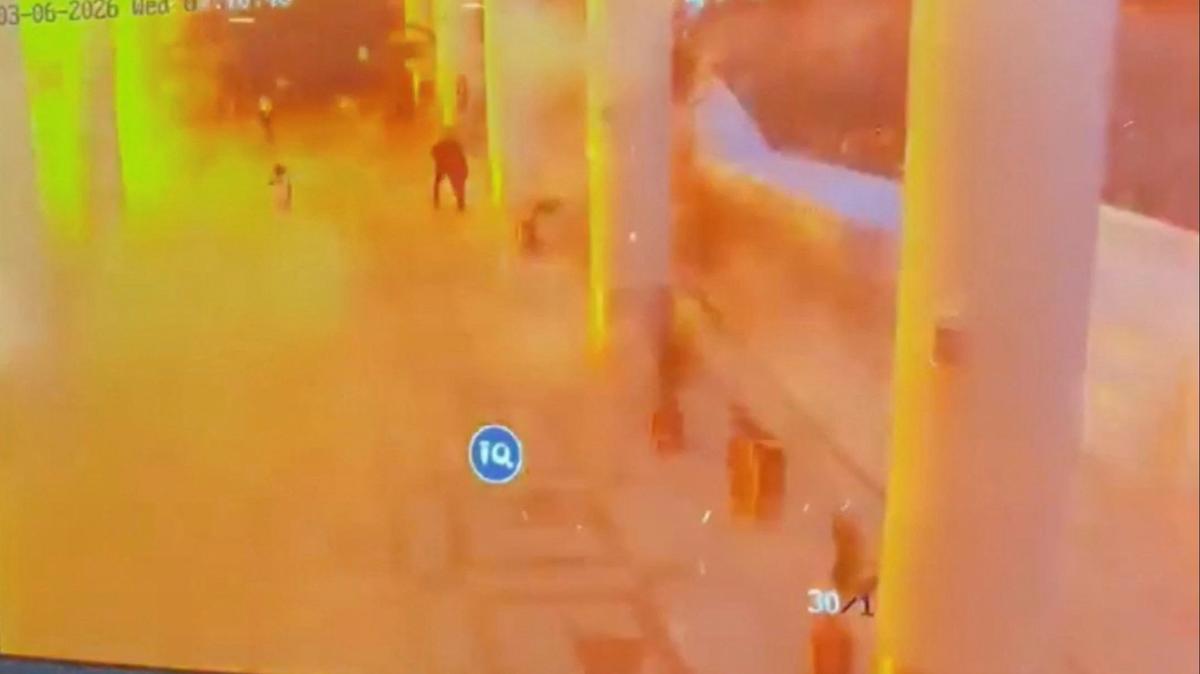 A CCTV footage shows people running for cover following a strike on Kuwait International Airport, in Kuwait City, Kuwait June 3, 2026. Civil Aviation Kuwait/Handout via REUTERS