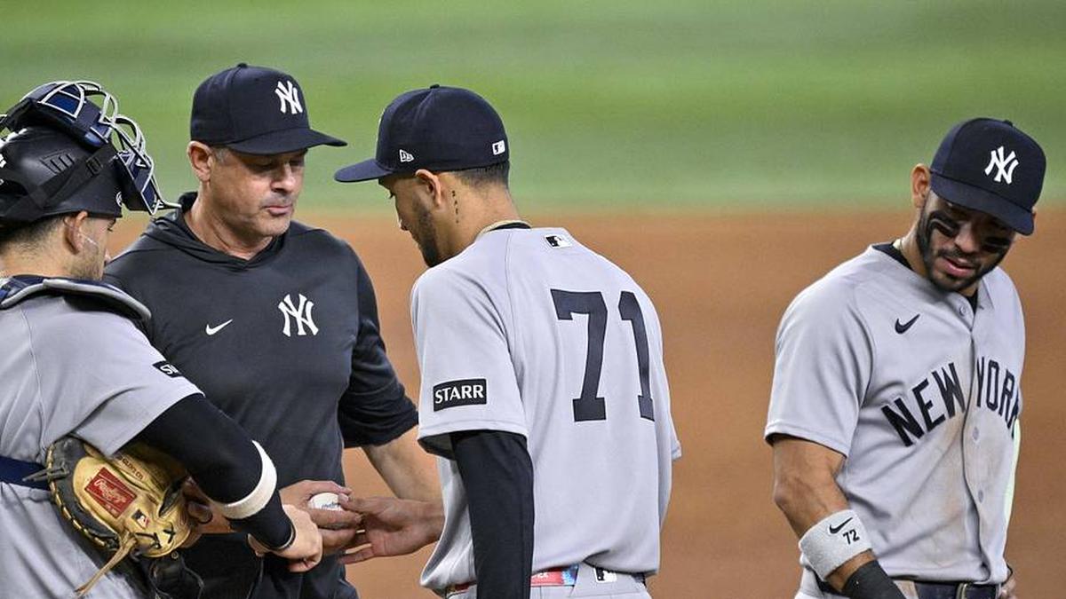 The Yankees demoted Elmer Rodríguez to Triple-A after his latest start. | Jerome Miron-Imagn Images 