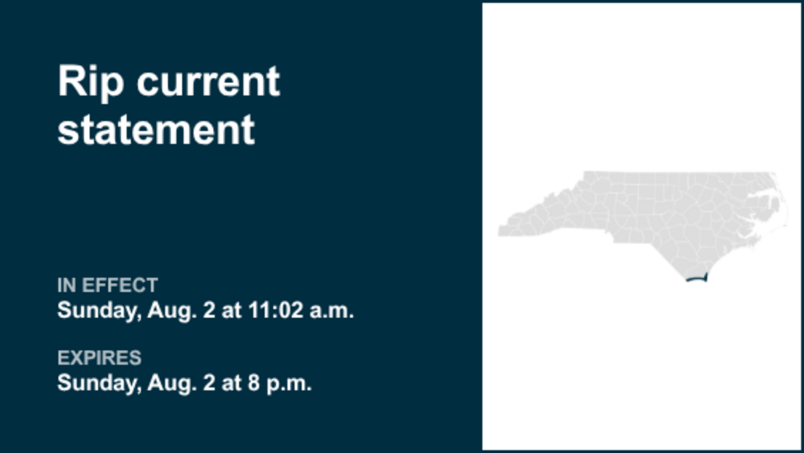UPDATE: The rip current statement for Coastal Brunswick is anticipated to expire at 8 p.m. 