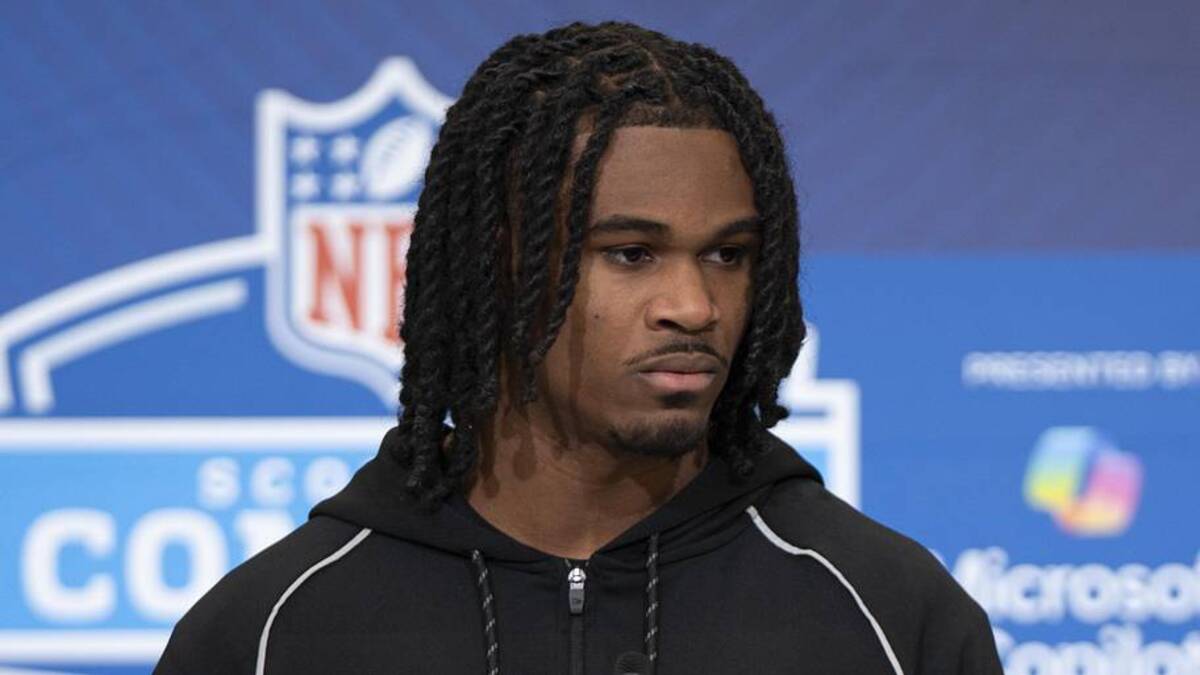  Feb 26, 2026; Indianapolis, IN, USA; Tennessee defensive back Jermod McCoy (DB20) speaks to media members during the NFL Combine at the Indiana Convention Center. Mandatory Credit: Jacob Musselman-Imagn Images | Jacob Musselman-Imagn Images 