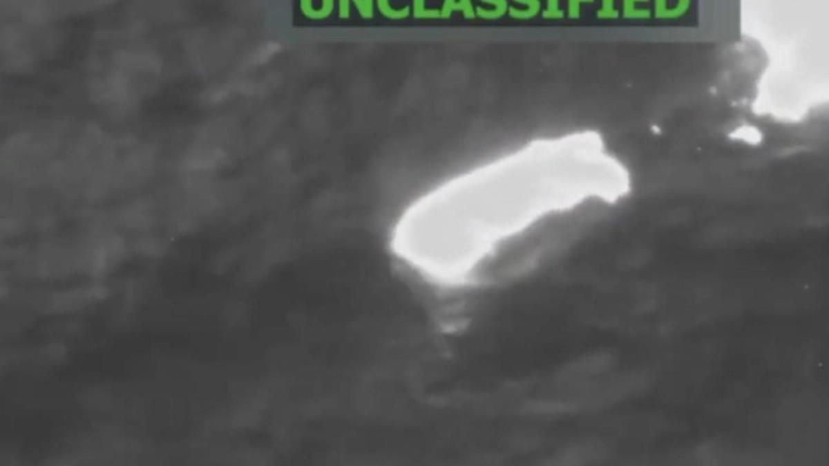 An unclassified photo of an alleged drug boat off the coast of Venezuela.