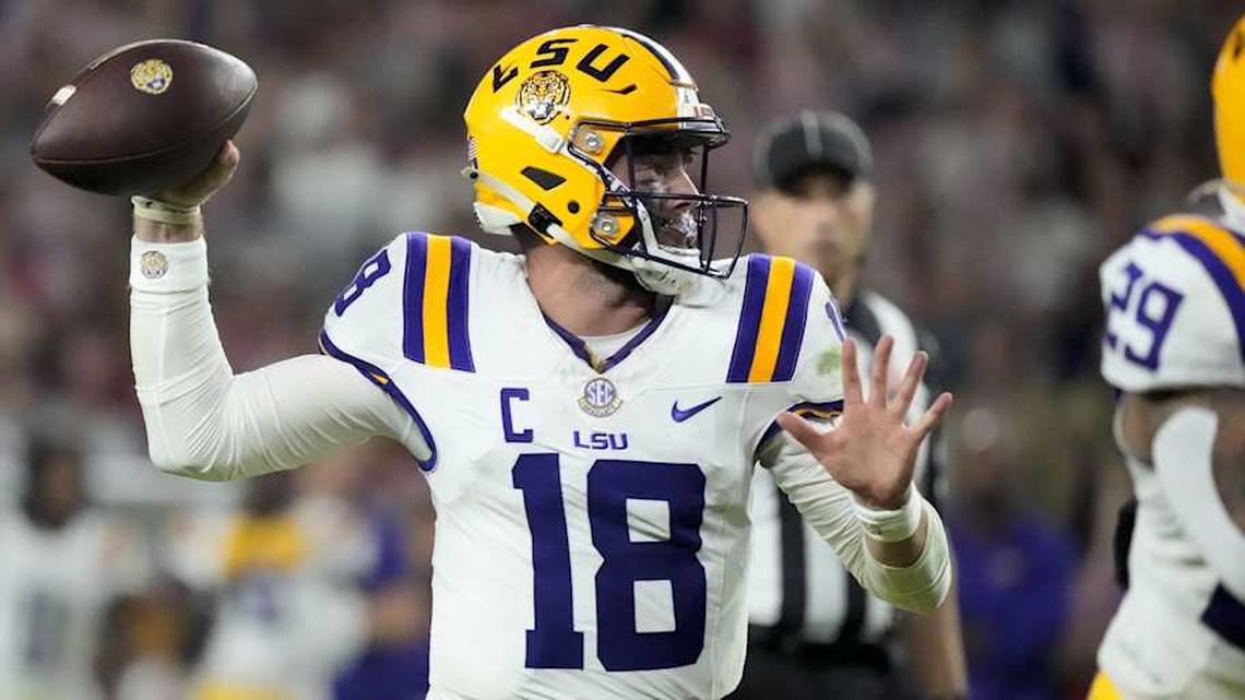  Garrett Nussmeier was drafted by the Chiefs in the seventh round. | Gary Cosby Jr.-Imagn Images 