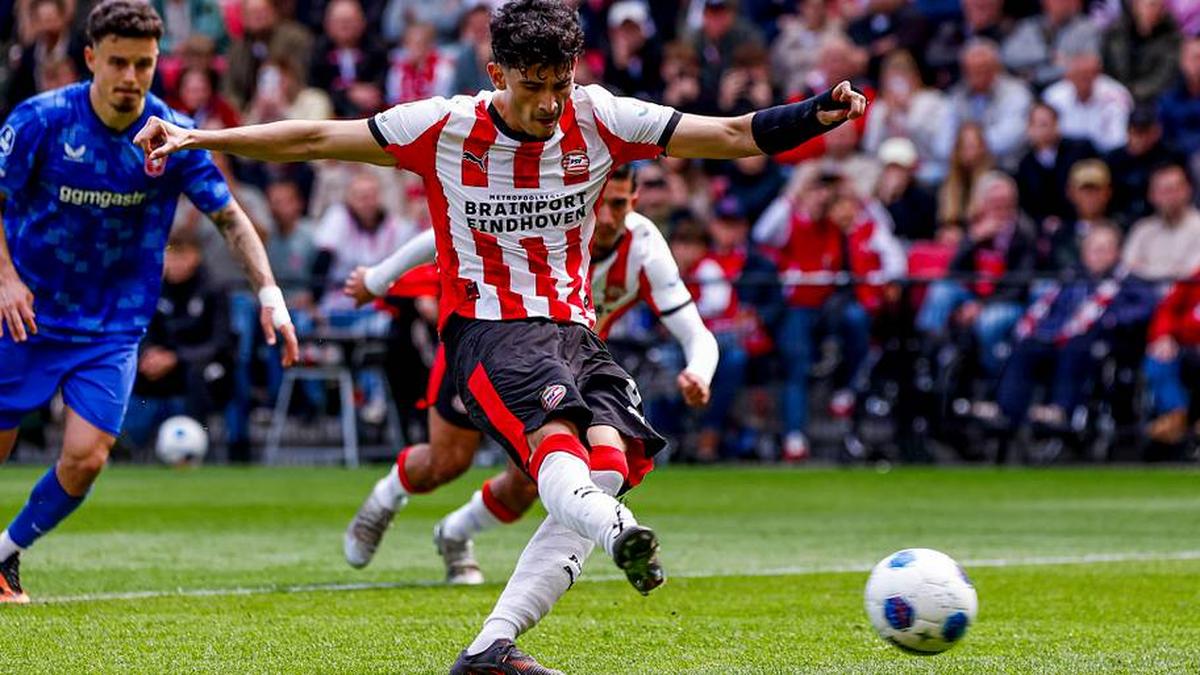  Ricardo Pepi scored his 16th goal of the league season to end the campaign for PSV Eindhoven. | Marcel ter Bals/DeFodi Images/Getty Images 