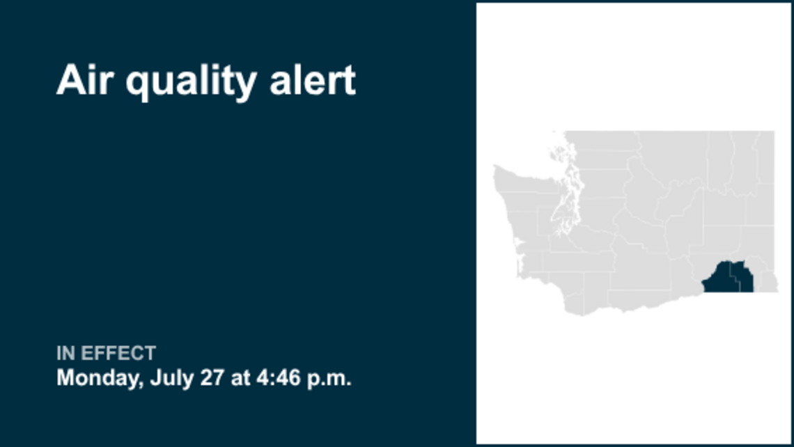 UPDATE: Air quality alert in place for Columbia and Walla Walla counties Monday evening 