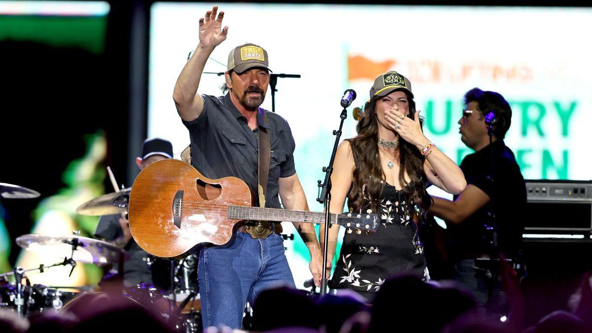 Rodney Atkins and Rose Falcon at the ACM Lifting Lives Country on the GreenGetty