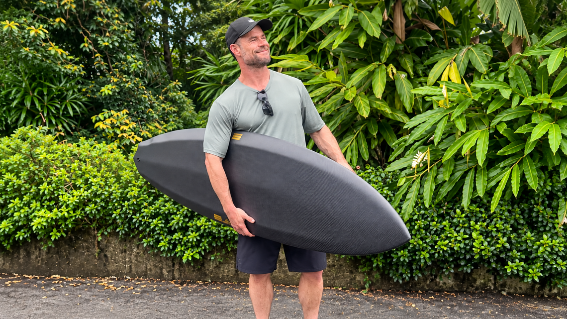 Chris Hemsworth's Carbon Fiber ‘Spaceship' Surfboard Stuns Instagram (Video) 