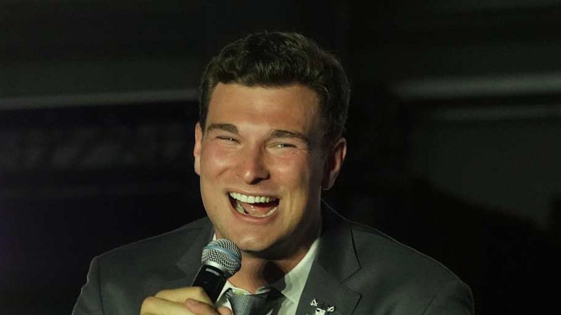  Apr 24, 2026; Henderson, NV, USA; Las Vegas Raiders quarterback Fernando Mendoza at the Festival of Football at the Intermountain Health Performance Center. Mandatory Credit: Kirby Lee-Imagn Images | Kirby Lee-Imagn Images 
