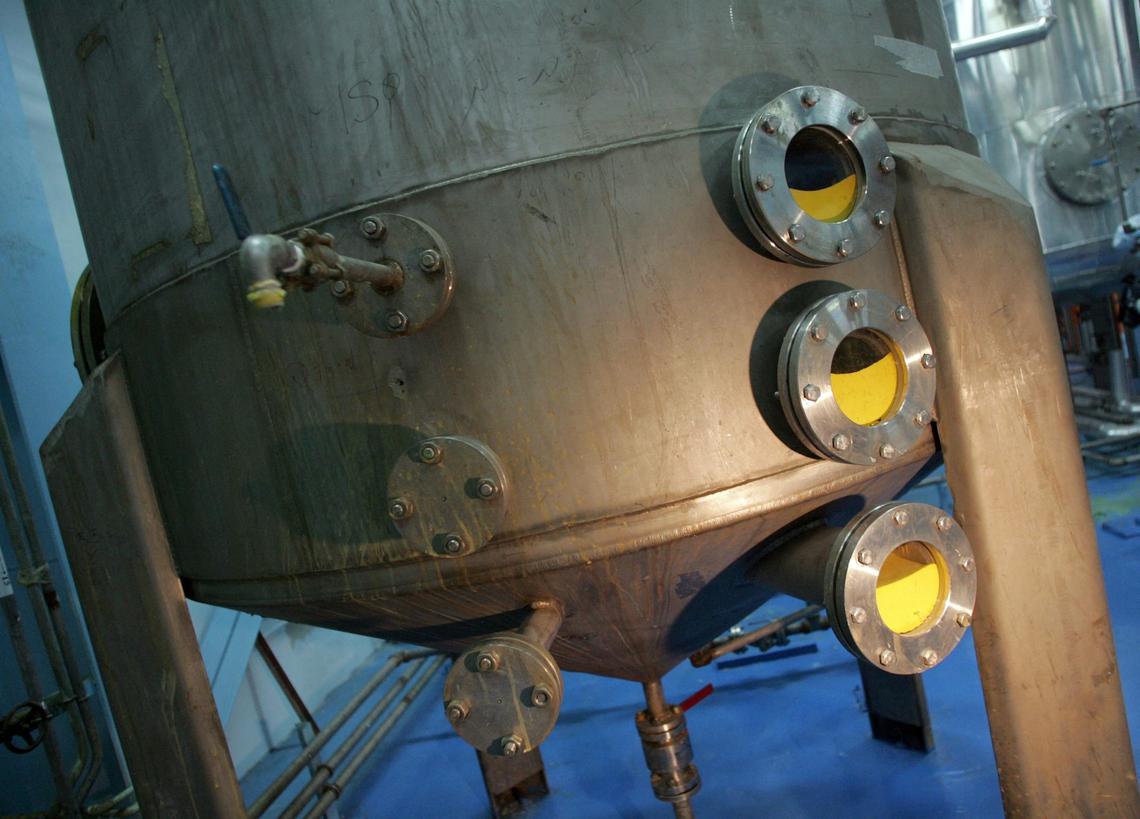  Machines use yellow cakes to produce uranium hexafluoride at the uranium conversion facilities in Isfahan, Iran, on Feb. 3, 2007. Behrouz Mehri/AFP via Getty Images 