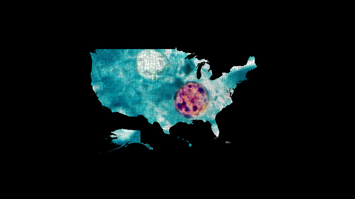 See county maps of states linked to cyclosporiasis outbreak 