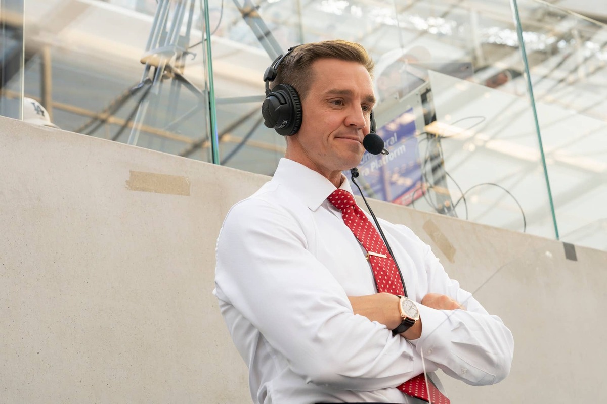  Soccer announcer Stu Holden during the FIFA World Cup 2026 Group D match between USA and Paraguay at Los Angeles Stadium on June 12, 2026 in Inglewood, California. (Photo by Seth Greenberg/ISI Photos/ISI Photos via Getty Images) Photo by Seth Greenberg/ISI Photos/ISI Photos via Getty Images