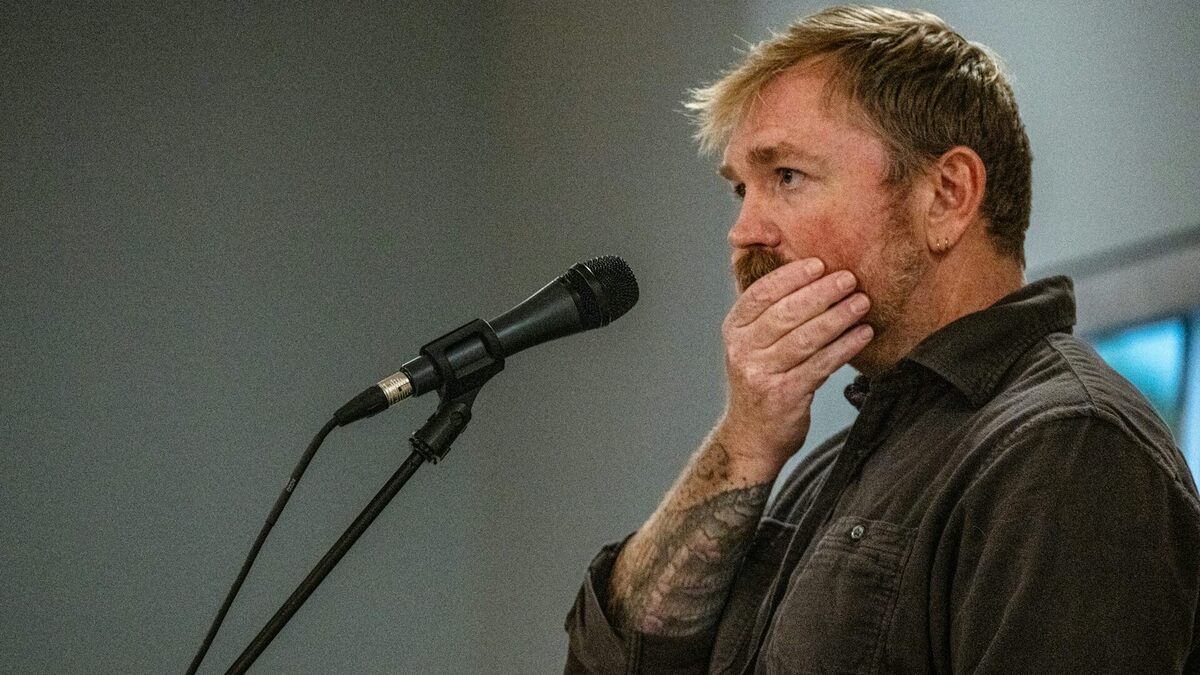 Graham Platner at a town hall on June 7, 2026, in Portland, Maine. 