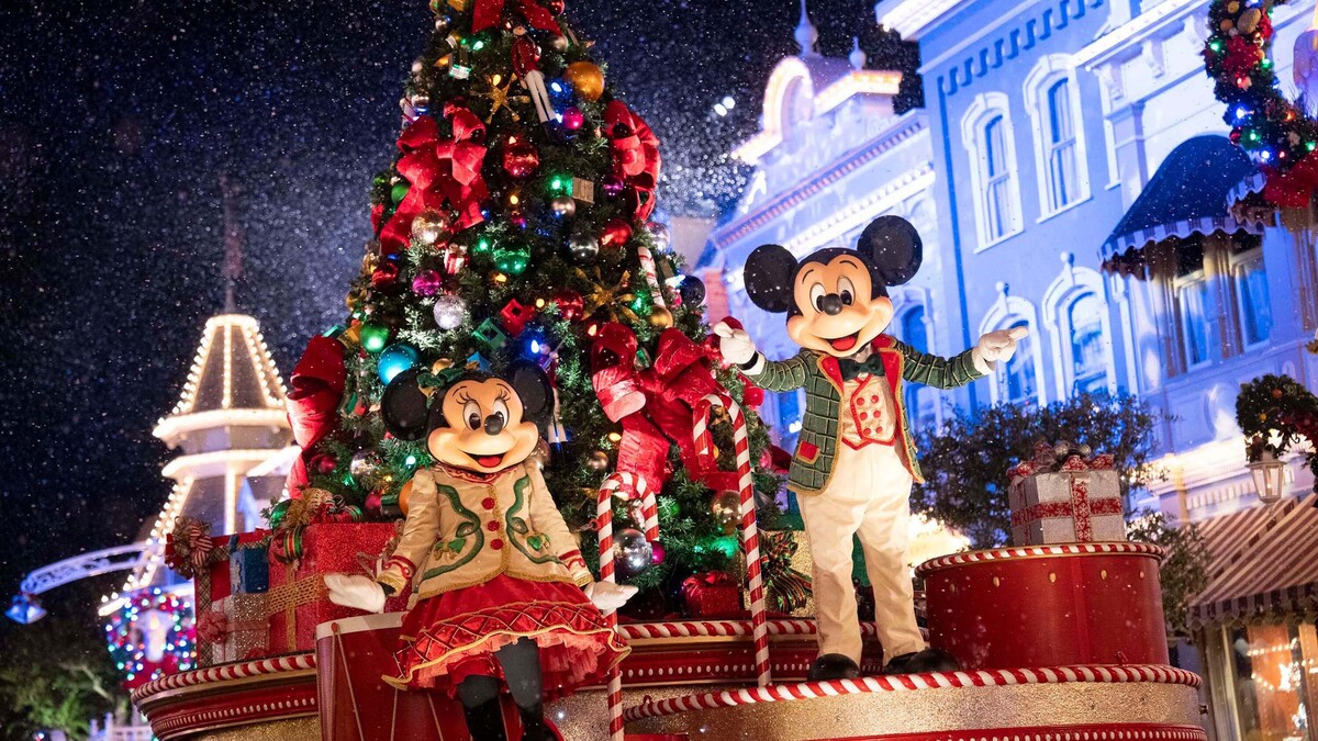 Mickey’s Once Upon a Christmastime Parade is just one of the holiday highlights that guests can experience during Mickey’s Very Merry Christmas Party at Magic Kingdom Park in Lake Buena Vista, Fla. (Harrison Cooney/Disney/TNS)
