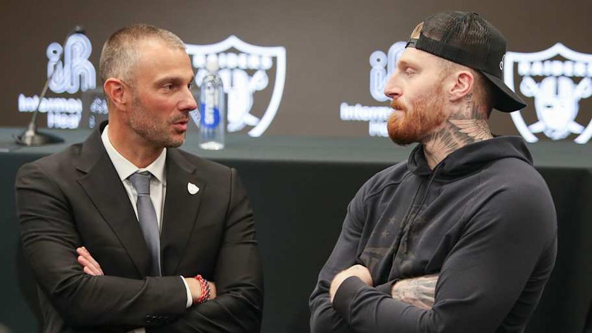  Las Vegas Raiders GM John Spytek and Superstar DE Maxx Crosby | Darrell Craig Harris, Sports Illustrated 
