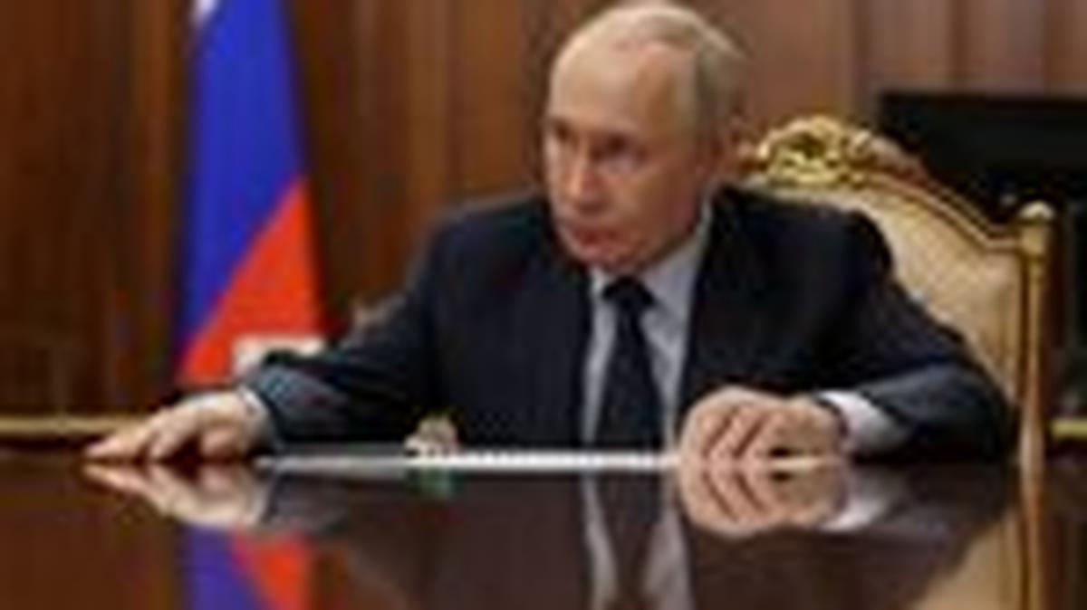 Russia's President Vladimir Putin attends a meeting with CEO of Rostec state corporation Sergei Chemezov in Moscow, Russia, May 7, 2026. Sputnik/Mikhail Metzel/Pool via REUTERS