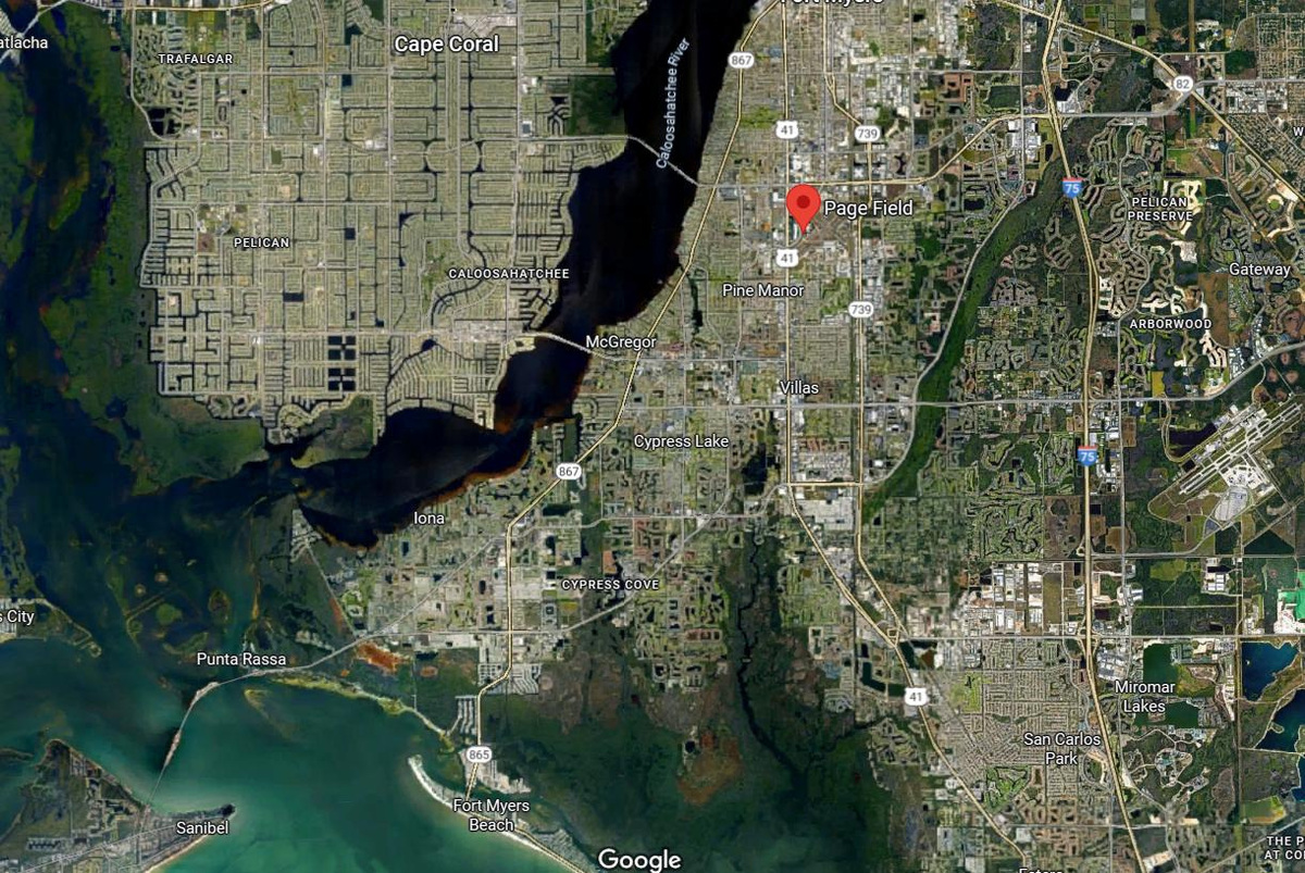 Page Field in Fort Myers is further inland (away from the Gulf) than Naples Municipal Airport, a factor in there being warmer recorded temperatures north of Naples.
