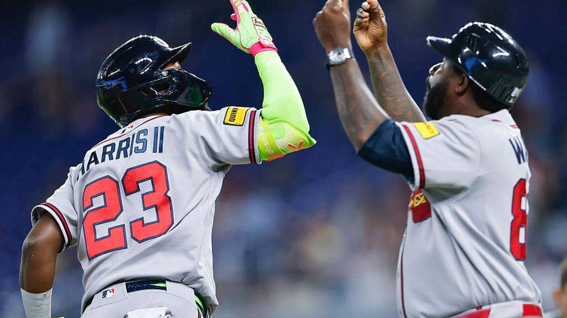 Braves ride two homers from Harris for series win over Marlins