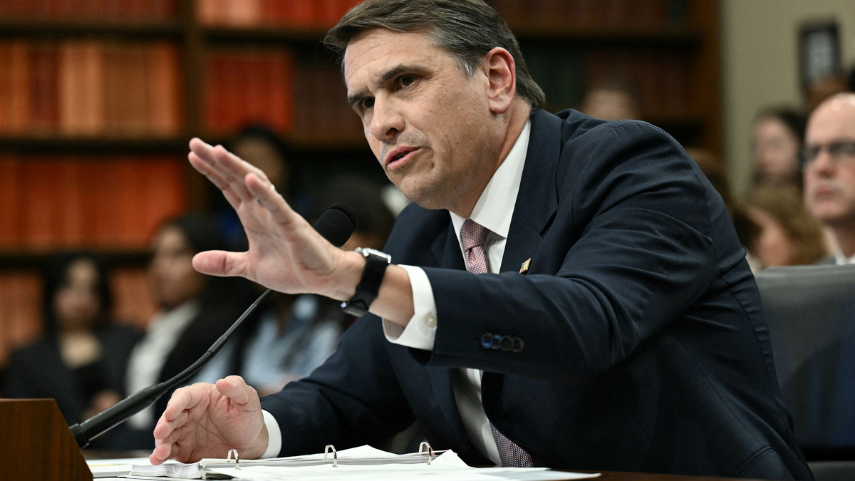 Acting U.S. Attorney General Todd Blanche testifies at House Appropriations Committee Commerce, Justice, Science, and Related Agencies Subcommittee hearing on oversight of the Department of Justice, on Capitol Hill in Washington, D.C., on June 2, 2026. (Brendan Smialowski/AFP/Getty Images/TNS)
