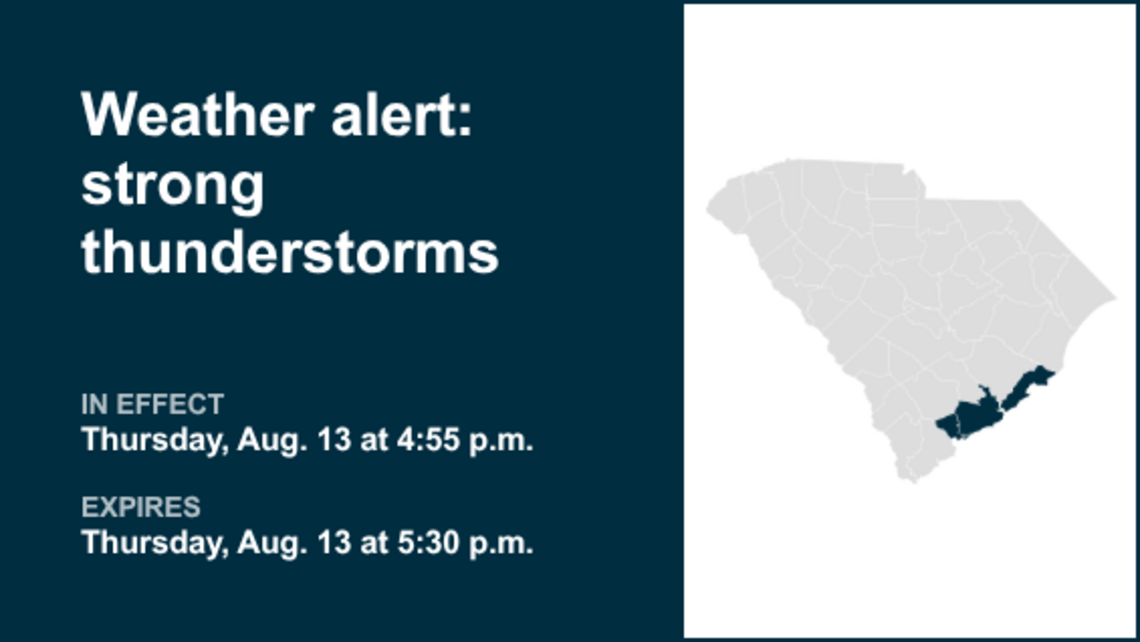UPDATE: Thunderstorms with penny-sized hail in Coastal Colleton and Beaufort County 