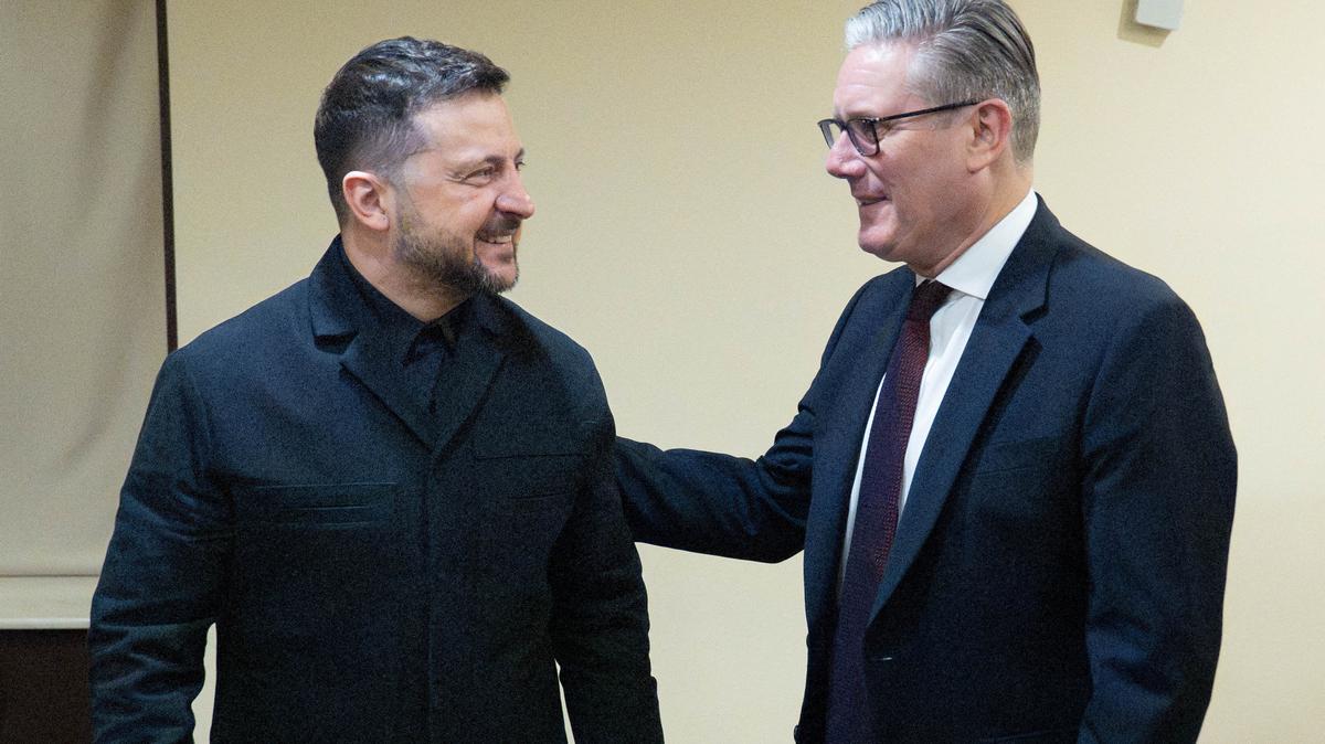 British Prime Minister Keir Starmer, during a bilateral meeting with Ukrainian President Volodymyr Zelenskiy ahead of the European Political Community summit in Yerevan, Armenia. Picture date: Sunday May 3, 2026.    Stefan Rousseau/Pool via REUTERS