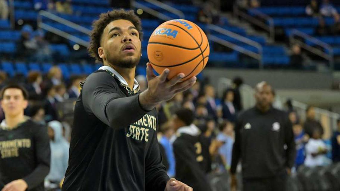  Nov 18, 2025; Los Angeles, California, USA; Sacramento State Hornets forward Jeremiah Cherry (9). | Jayne Kamin-Oncea-Imagn Images 