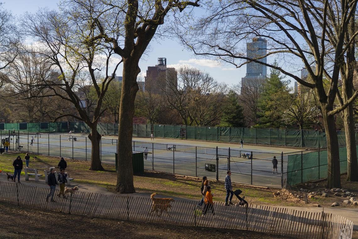 People play tennis at the Fort Greene Park courts in the Brooklyn borough on April 6, 2026. Tennis vs. Pickleball: both are great ways to get out and get moving, and both can cause injuries. But there are a few important differences. (Calla Kessler/The New York Times)