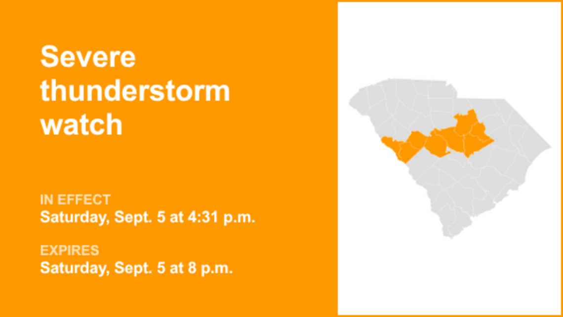 UPDATE: Severe thunderstorm watch in place for Midlands Saturday evening 