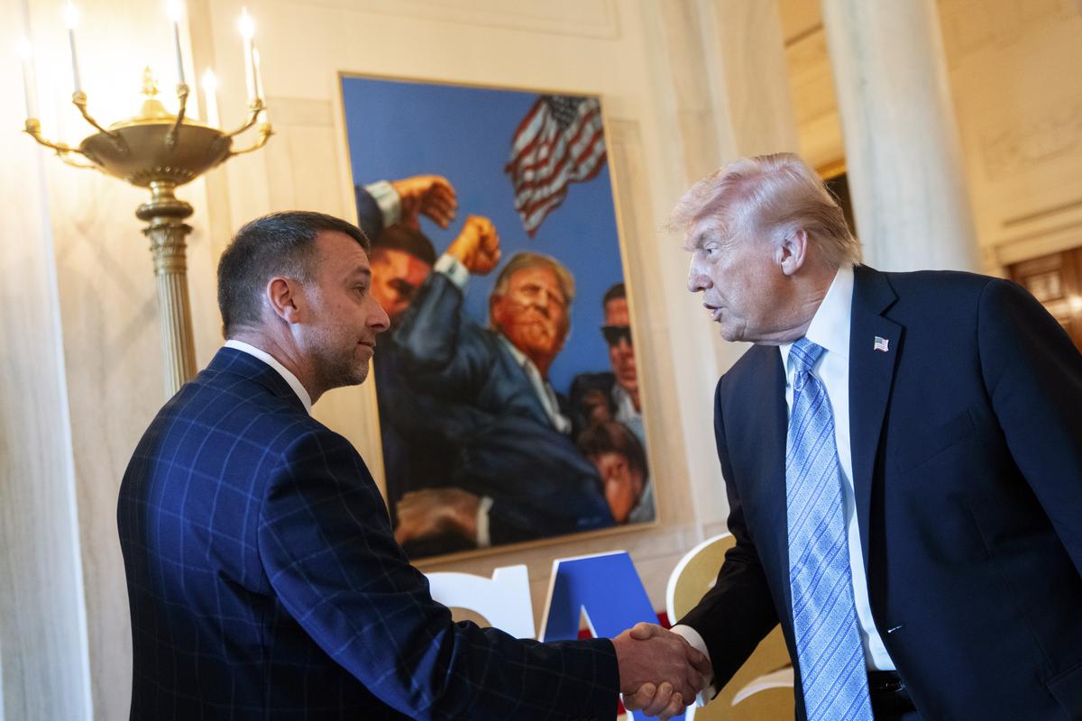 President Donald Trump speaks to business owners during an event for "Small Business Week" in the East Room of the White House in Washington, on Monday, May 4, 2026. (Allison Robbert/The New York Times)
