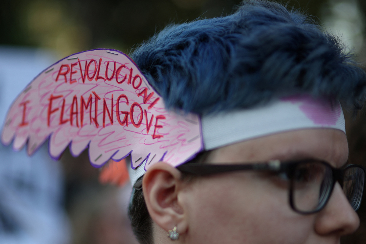 A protester takes part in a protest against a luxury resort, a plan by a company linked to U.S. President Donald Trump's son-in-law, Jared Kushner, on an environmentally sensitive part of the Adriatic coast, in Tirana, Albania, June 9, 2026. REUTERS/Florion Goga