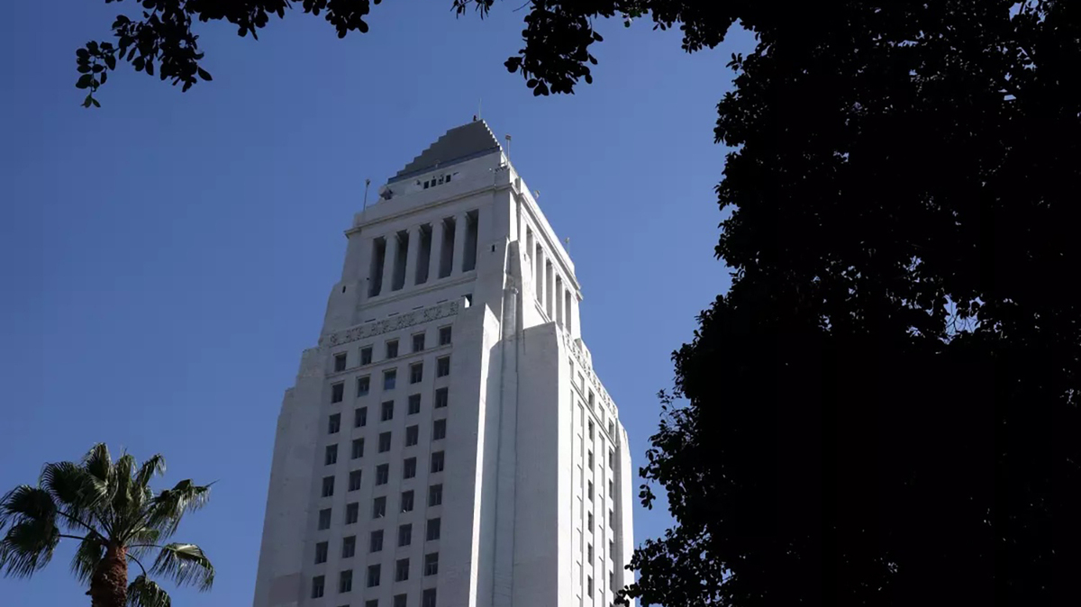City Hall on a sunny morning in downtown Los Angeles. (Genaro Molina/Los Angeles Times/TNS)