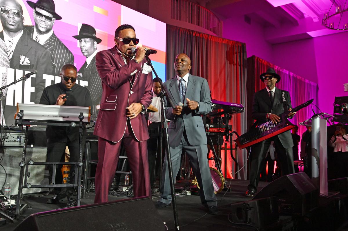 From left: Morris Day, Jerome Benton and James “Jimmy Jam” Harris of the Time perform at the 4th Annual Guitar Center Music Foundation Gala at The Maybourne Beverly Hills on September 11, 2025, in Beverly Hills, California. (Getty Images) 