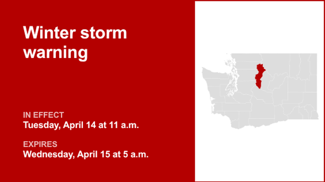 UPDATE: Winter storm warning previously issued for Western Chelan County will expire at 5 a.m. 