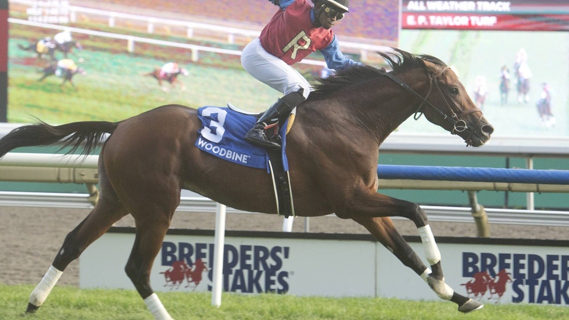 No Catching Fire And Wine In Breeders' Stakes 